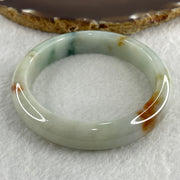 Type A Natural Light Green with Spicy Green and Brownish Patches Jadeite Bangle 55.09g Inner Diameter 57.5mm 12.7 by 9.0mm (Slight External Rough) - Huangs Jadeite and Jewelry Pte Ltd