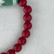 Natural Powerful Tibetan Old Oily Agate 2 Nectar Vessel Dzi Bead Heavenly Master (Tian Zhu) 38.1 by 13.2mm with Natural Red Agate Beads Bracelet 24.23g 15cm 8.0mm 17 Beads - Huangs Jadeite and Jewelry Pte Ltd