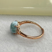 Natural Larimar in S925 Silver Rose Gold Color Ring (Adjustable Size) 2.01g 10.2 by 8.3 by 5.5mm - Huangs Jadeite and Jewelry Pte Ltd