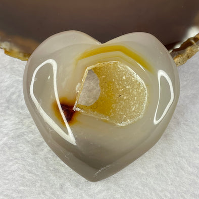 Natural Flower Agate Mini Heart Display 78.62g 54.5 by 56.8 by 18.6mm - Huangs Jadeite and Jewelry Pte Ltd