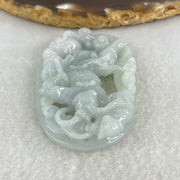 Type A Light Sky Blue Jadeite Sun Wu Kong Pendant 27.49g 52.8 by 37.1 by 11.0mm - Huangs Jadeite and Jewelry Pte Ltd