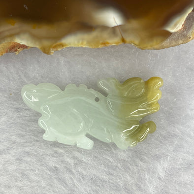 Type A Faint Green with Brown and Yellow Jadeite Kirin 麒麟 4.82g 29.9 by 15.0 by 6.0mm - Huangs Jadeite and Jewelry Pte Ltd