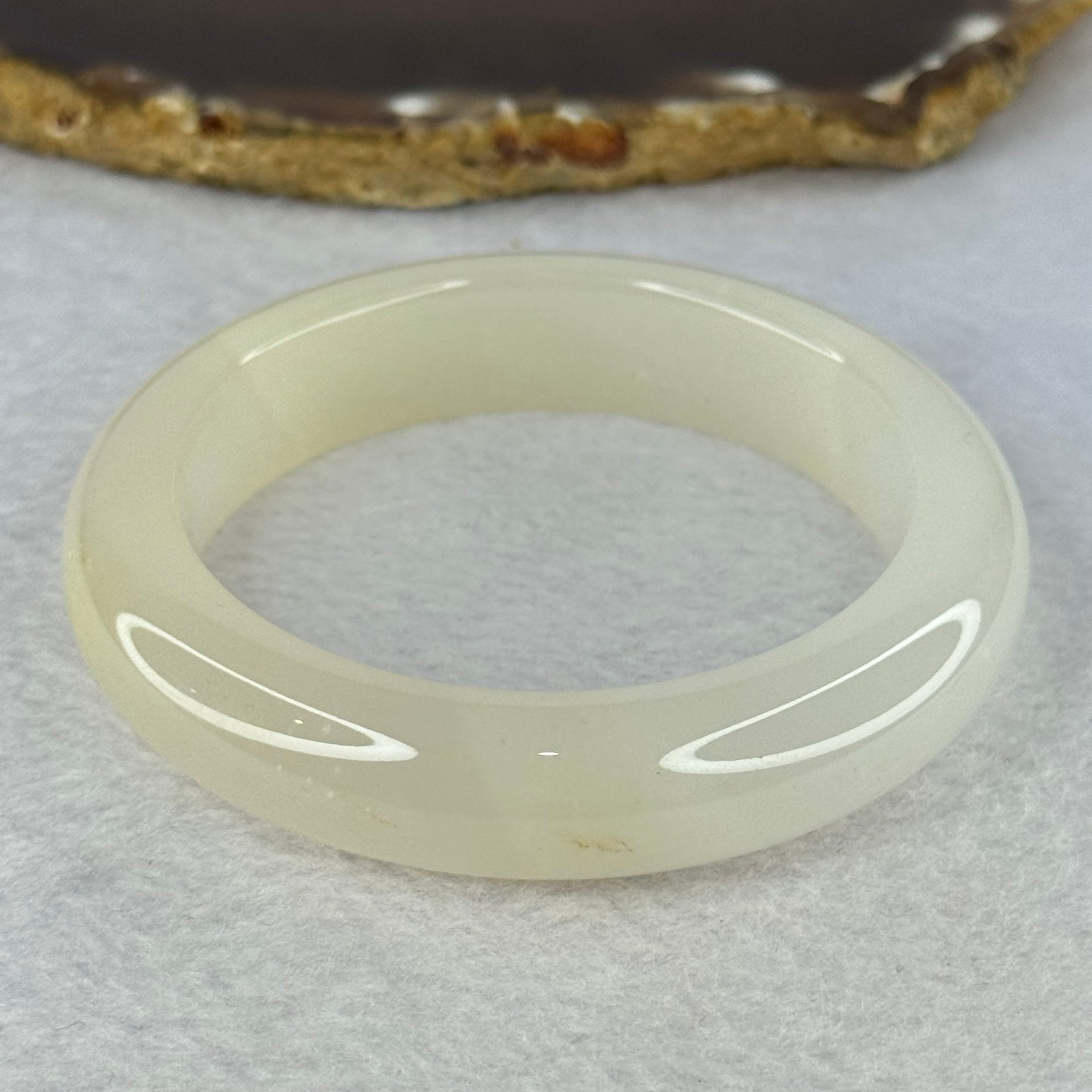 White Quartzite Jade Bangle 天山玉手镯 Internal Diameter 55.6mm 63.79g 14.2 by 10.3mm - Huangs Jadeite and Jewelry Pte Ltd
