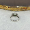 Natural Emerald Approx. 4.6 by 4.3 by 2.5mm with Natural Diamonds in Platinum PT900 Ring Total Weight 3.58g US5.25 HK11 - Huangs Jadeite and Jewelry Pte Ltd
