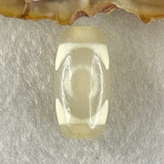 Natural Powerful Tibetan Old Oily Agate 3 Eyes Dzi Bead Heavenly Master (Tian Zhu) 三眼天诛 3.22g 20.1 by 10.4mm - Huangs Jadeite and Jewelry Pte Ltd