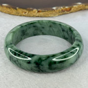 Type A Green with Moss Green Jadeite Bangle Internal Diameter 58.3mm 81.39g 17.3 by 8.9mm (Close to Perfect) - Huangs Jadeite and Jewelry Pte Ltd