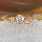 Natural Pink Morganite in S925 Sliver Rose Gold Color Bamboo Design Ring (Adjustable Size) 1.58g 6.8 by 5.1 by 3.5mm - Huangs Jadeite and Jewelry Pte Ltd