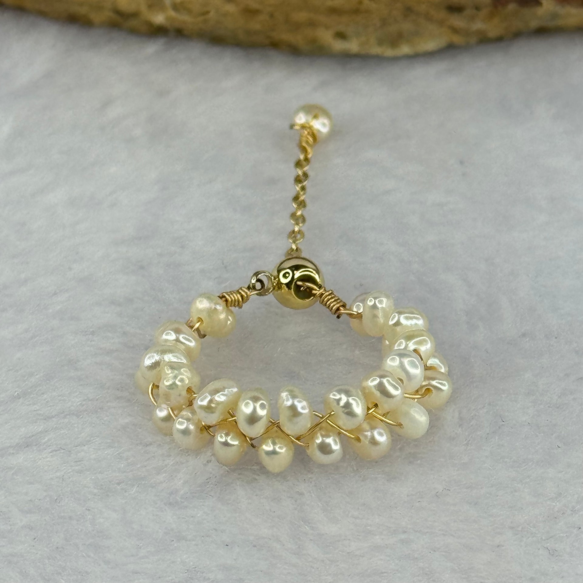 Natural Mini Pink Pearls Ring 1.52g 6.1 by 2.6mm - Huangs Jadeite and Jewelry Pte Ltd
