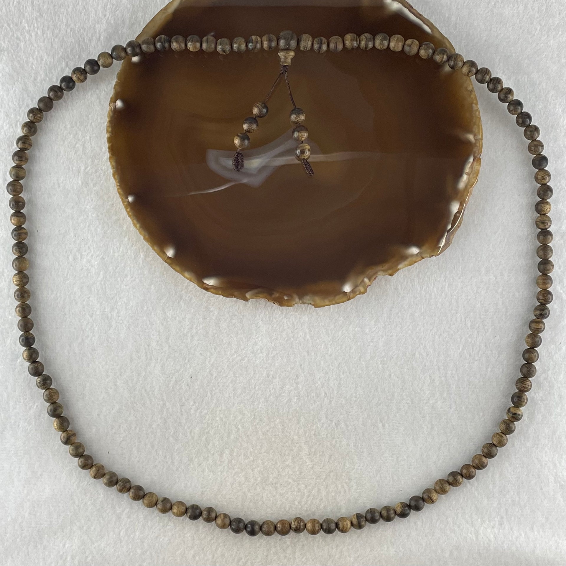 Natural Vietnam Agarwood Beads Necklace 天然越南惠安沉香项链 21.24g 70cm 6.9mm 110 Beads - Huangs Jadeite and Jewelry Pte Ltd