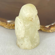 Antique Natural Yellowish White Nephrite Ancient Bird Man Mini Display 41.36g 46.6 by 27.1 by 22.2mm - Huangs Jadeite and Jewelry Pte Ltd