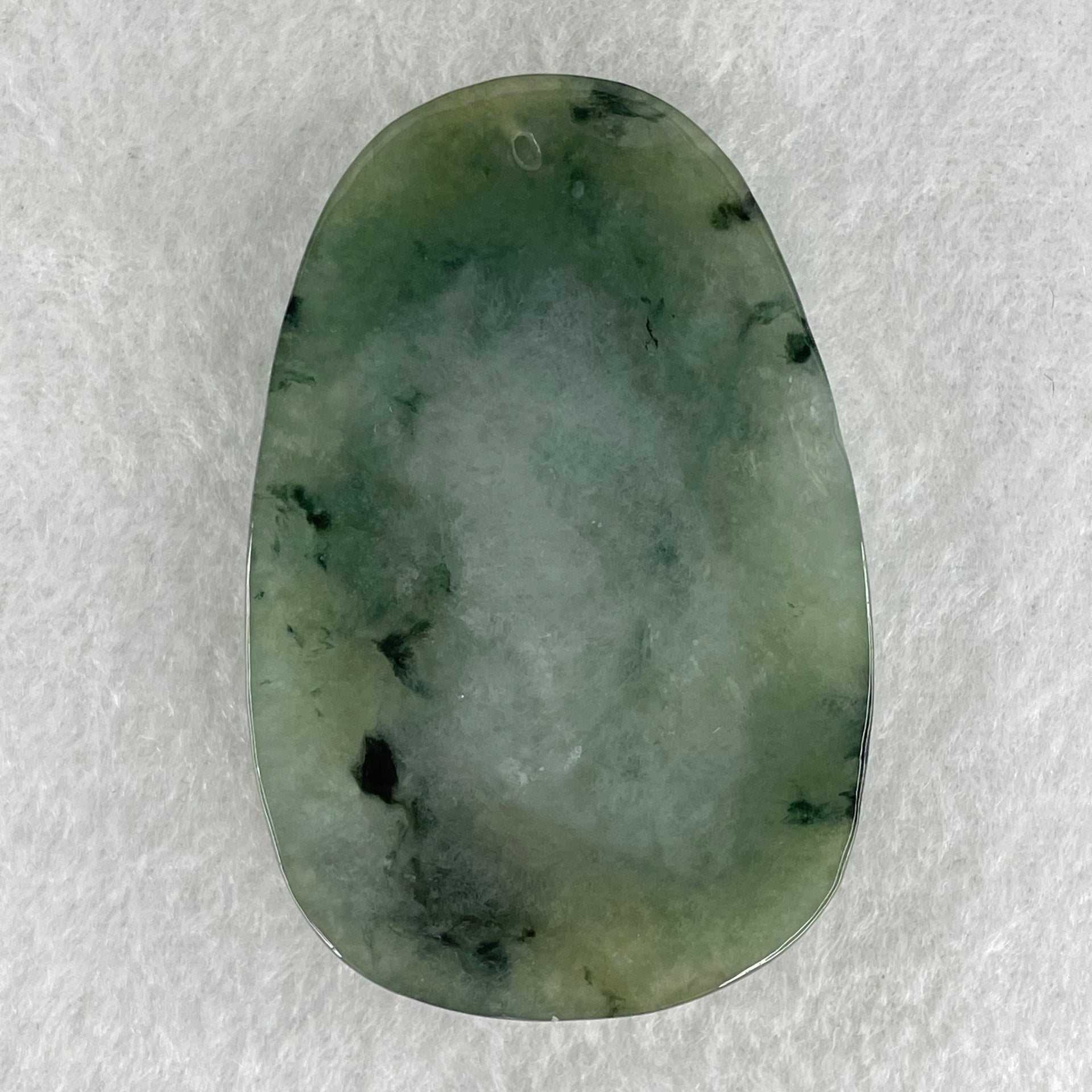 Type A Semi Icy Green with Dark Green Piao Hua Jadeite Shan Shui Gui Ren Benefactor Pendant 53.05g 59.6 by 40.3 by 10.7mm - Huangs Jadeite and Jewelry Pte Ltd