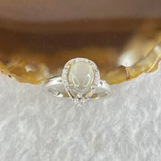 Natural Moonstone In S925 Sliver Ring 2.47g 8.0 by 5.8 by 4.2mm US 5.5 HK 12 - Huangs Jadeite and Jewelry Pte Ltd