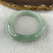Natural Type A Jelly Full Light Green Jadeite Oval Bangle 34.07g Inner Diameter 53.8mm 10.2 by 7.4mm (Very Slight Internal Lines) - Huangs Jadeite and Jewelry Pte Ltd