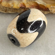 Natural Powerful Tibetan Old Oily Agate Tiger Tooth Daluo Dzi Bead Heavenly Master (Tian Zhu) 虎呀天诛 4.82g 17.7 by 13.2mm - Huangs Jadeite and Jewelry Pte Ltd