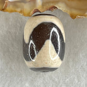 Natural Powerful Tibetan Old Oily Agate Tiger Tooth Daluo Dzi Bead Heavenly Master (Tian Zhu) 虎呀天诛 4.83g 17.5 by 13.3mm - Huangs Jadeite and Jewelry Pte Ltd