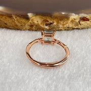 Natural Green Fluorite with Crystals In S925 Sliver Rose Gold Color Ring (Adjustable Size) 1.55g 5.7 by 4.2mm - Huangs Jadeite and Jewelry Pte Ltd