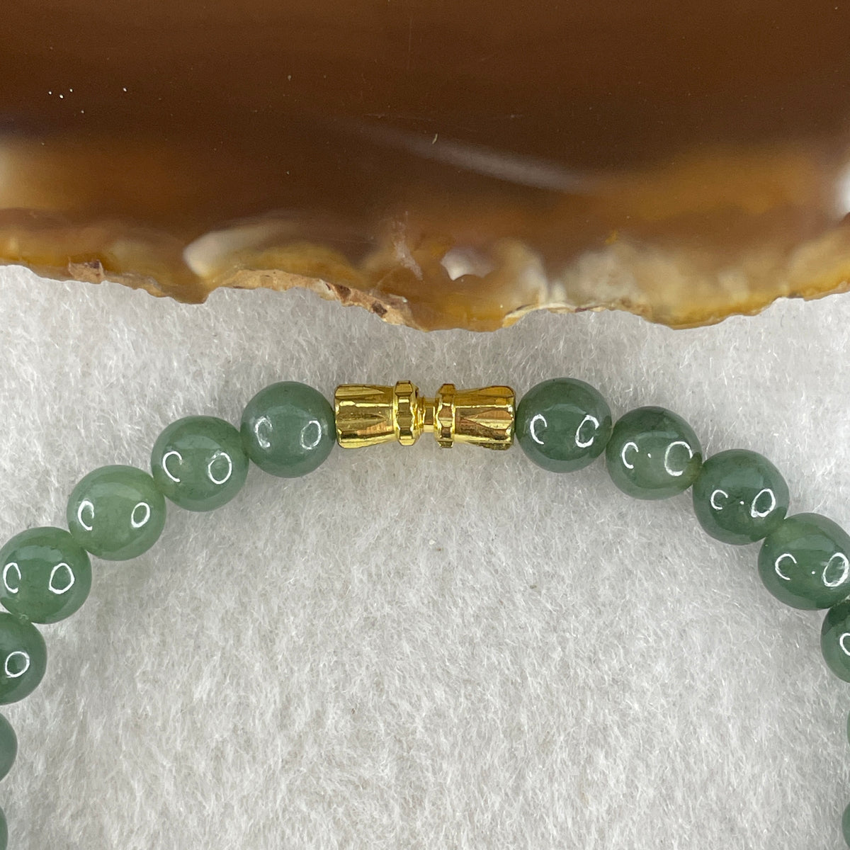 Natural Type A Blueish Green Jadeite Beads Bracelet | (13.44g | 6.5mm x 28 Beads | Throat & Heart Chakra Synergy, Strategic Wisdom & Feng Shui Prosperity Catalyst)