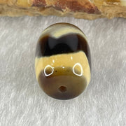 Natural Powerful Tibetan Old Oily Agate Tiger Tooth Daluo Dzi Bead Heavenly Master (Tian Zhu) 虎呀天诛 2.41g 13.3 by 10.4mm - Huangs Jadeite and Jewelry Pte Ltd