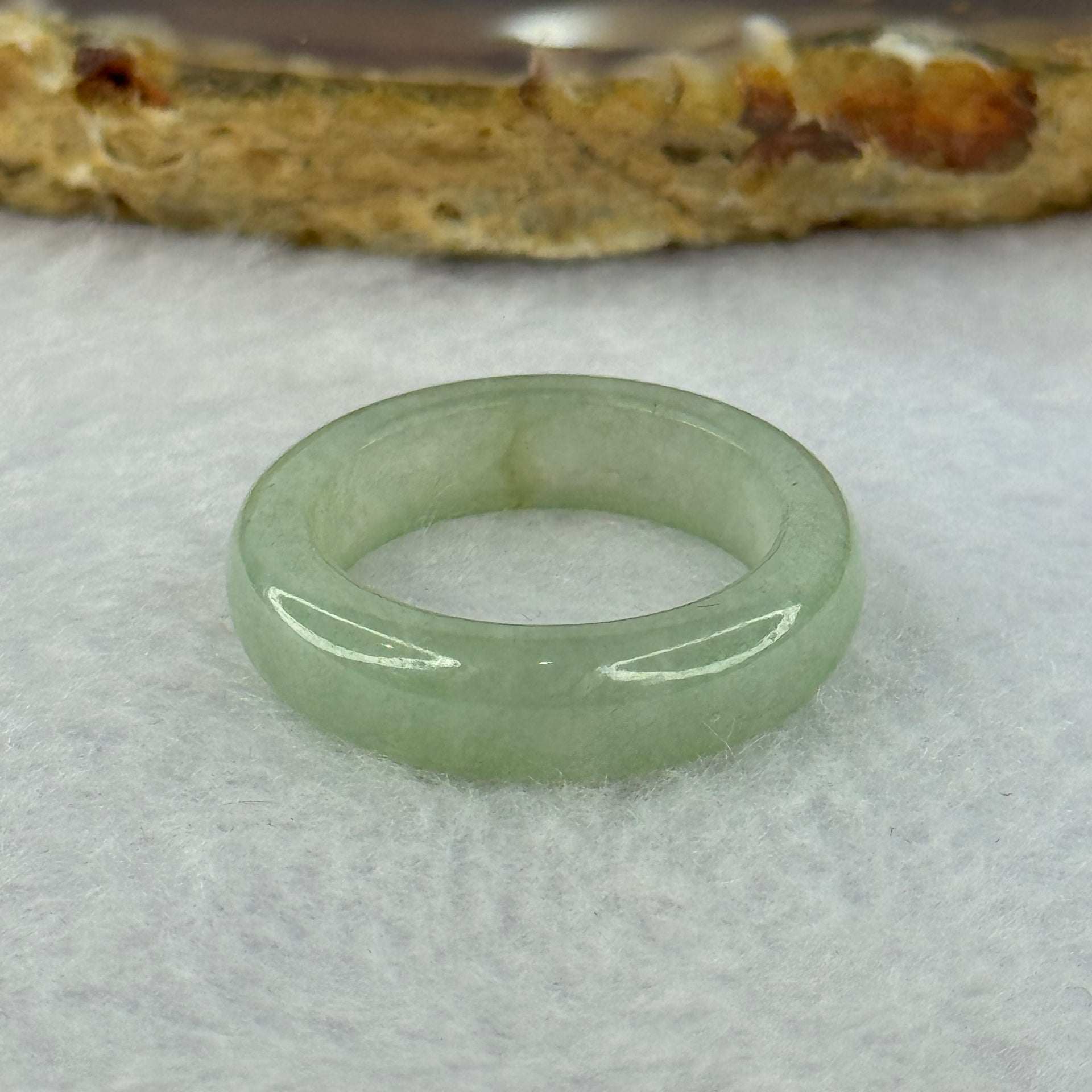 Type A Green Jadeite Ring 3.65g 5.8 by 3.8mm US7.25 HK16 - Huangs Jadeite and Jewelry Pte Ltd