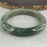 Type A Blueish Green Jadeite Bangle 62.80g Internal Diameter 59.4mm 12.7 by 8.6mm (External and Internal Lines) - Huangs Jadeite and Jewelry Pte Ltd