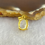 Natural Madagascar Blue Moonstone in S925 Silver Gold Color Pendant 1.27g 10.1 by 7.2 by 5.0mm - Huangs Jadeite and Jewelry Pte Ltd