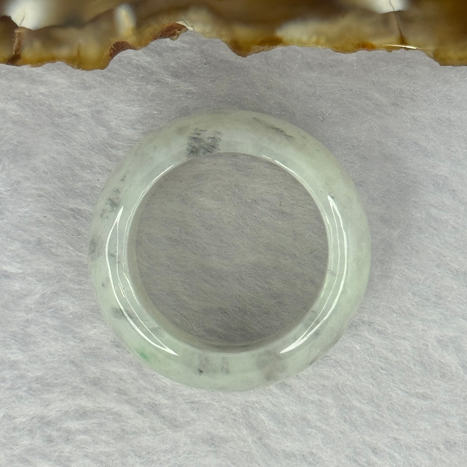 Type A Light Grey with Grey Wuji Piao Hua Jadeite Ring 10.22g 13.3 by 4.4mm US8.5 HK19 - Huangs Jadeite and Jewelry Pte Ltd
