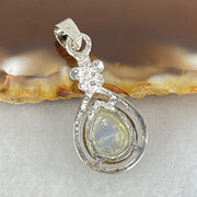 Good Grade Rare Natural Blue Dumortierite Rutilated Quartz in S925 Pendant 2.65g 10.9 by 8.8 by 6.5mm - Huangs Jadeite and Jewelry Pte Ltd