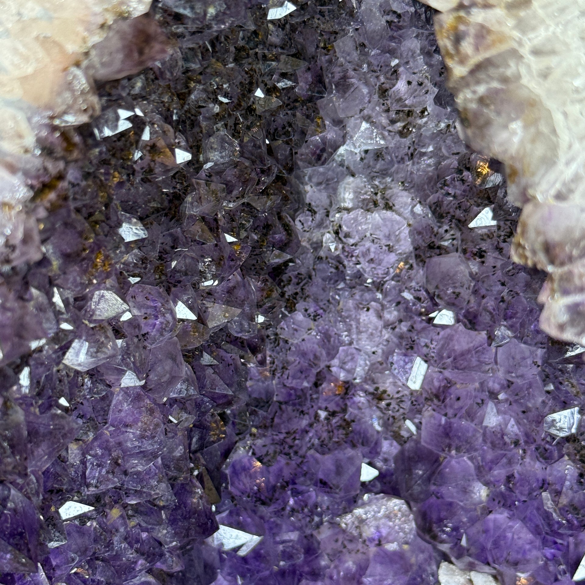 Natural Brazil Triangular Shape Amethyst Cacoxenite Cave 460.0 by 260.0 by 500.0mm - Huangs Jadeite and Jewelry Pte Ltd