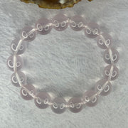 Natural Rose Quartz Beads Bracelet 天然玫瑰石英珠手链 44.80g 18cm 12.8mm 17 Beads - Huangs Jadeite and Jewelry Pte Ltd