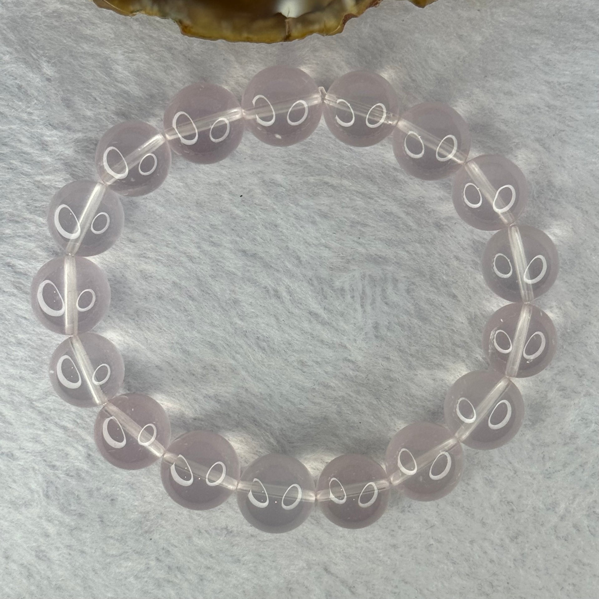 Natural Rose Quartz Beads Bracelet 天然玫瑰石英珠手链 44.80g 18cm 12.8mm 17 Beads - Huangs Jadeite and Jewelry Pte Ltd