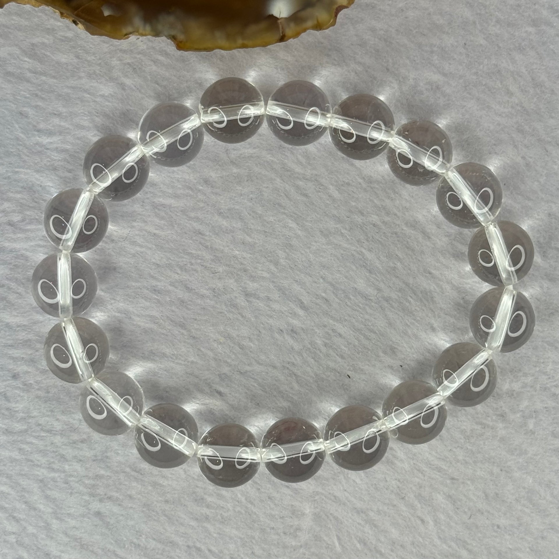 Natural Clear Quartz Bracelet 天然白水晶手链 30.28g 17cm 10.6mm 19 Beads - Huangs Jadeite and Jewelry Pte Ltd