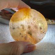 Natural Pink Flower Agate Set Bangle 104.16g Inner Diameter 56.0mm 10.8 by 5.2mm (Very Very Slight External Rough) - Huangs Jadeite and Jewelry Pte Ltd