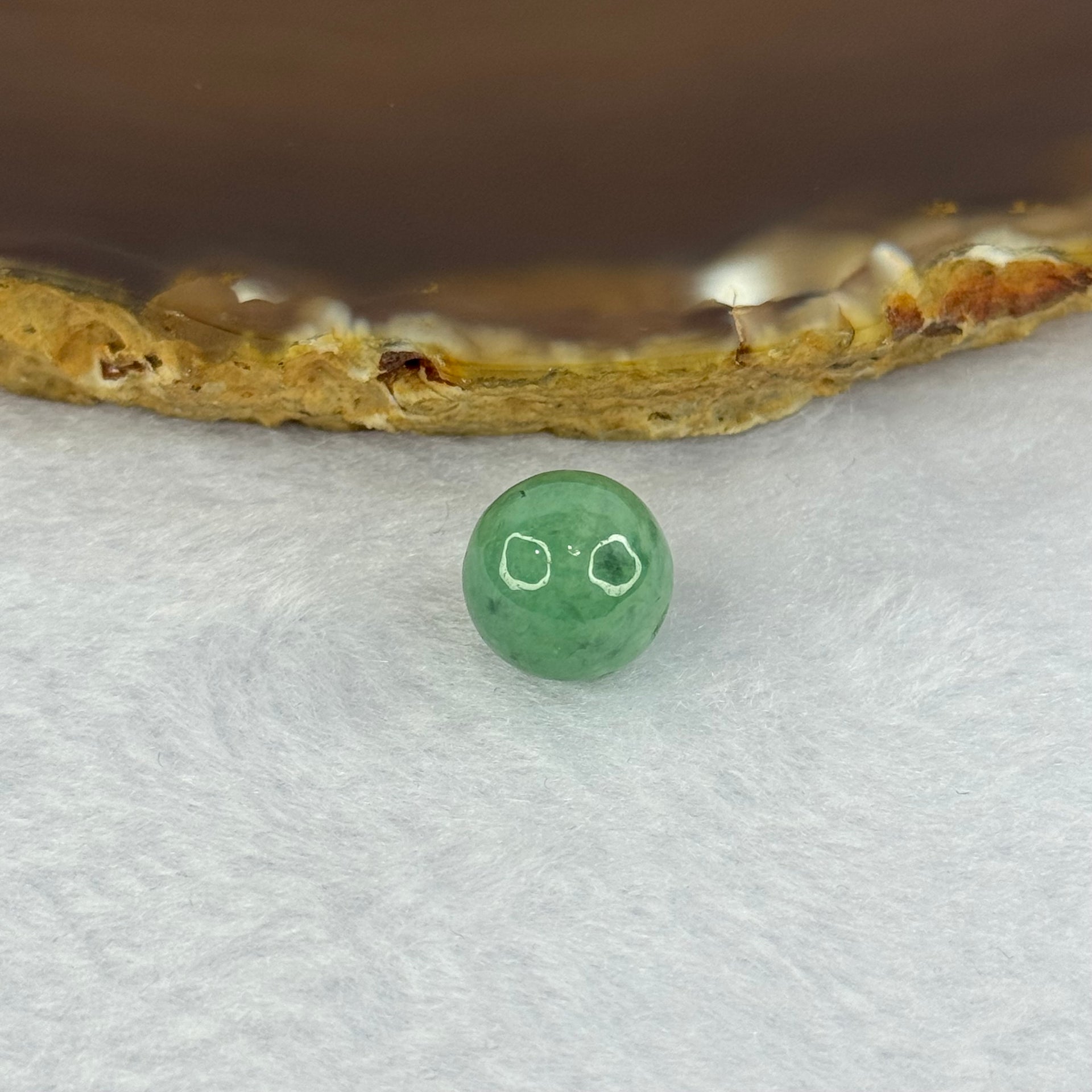 Type A Green Jadeite Bead for Bracelet/Necklace/Earrings/Ring 
2.35g 11.2mm - Huangs Jadeite and Jewelry Pte Ltd