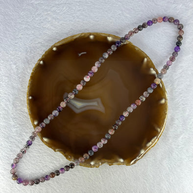 Above Average Grade Natural Super 7 Crystal Beads Necklace 天然超级七水晶珠项链 34.79g 56cm 6.9mm 86 Beads
