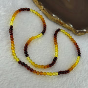 Natural Mixed Color Amber Beads Elastic Necklace 天然血珀项链 10.77g 36cm 7.4mm 52 Beads - Huangs Jadeite and Jewelry Pte Ltd