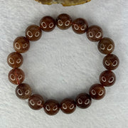 Natural Copper Rutilated Quartz Beads Bracelet 天然銅髮晶手镯 37.22g 17cm 11.8mm 17 Beads - Huangs Jadeite and Jewelry Pte Ltd