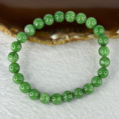 Natural Emerald And Ruby Zoisite Beads Bracelet 18.50g 15.5cm 7.7mm 25 Beads - Huangs Jadeite and Jewelry Pte Ltd