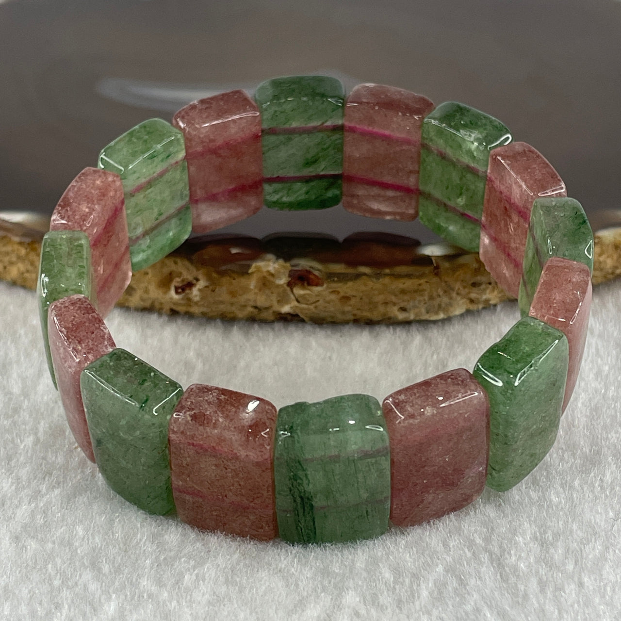 Natural Tourmaline Beads Shou Pai Bracelet 50.96g 16cm 19.0 by 12.7mm 16Beads - Huangs Jadeite and Jewelry Pte Ltd