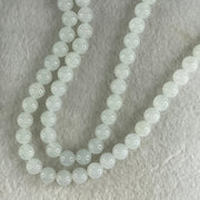 Type A White to Faint Blue Jadeite Beads Necklace 60.66g 66cm 7.0mm 98 Beads - Huangs Jadeite and Jewelry Pte Ltd