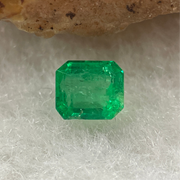Natural Colombia Vivid Green Emerald (Beryl) Cut-Cornered Rectangular Step cut 0.40ct 4.6 by 4.0 by 2.9mm - Huangs Jadeite and Jewelry Pte Ltd