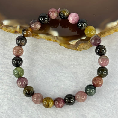 Natural Tourmaline Bracelet 11.97g 14cm 6.9mm 25 Beads - Huangs Jadeite and Jewelry Pte Ltd