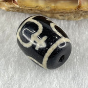 Natural Powerful Tibetan Old Oily Agate Four Nectar Vessel Dzi Bead Heavenly Master (Tian Zhu) 四花蜜容器天珠 2.72g 13.8 by 11.1mm - Huangs Jadeite and Jewelry Pte Ltd