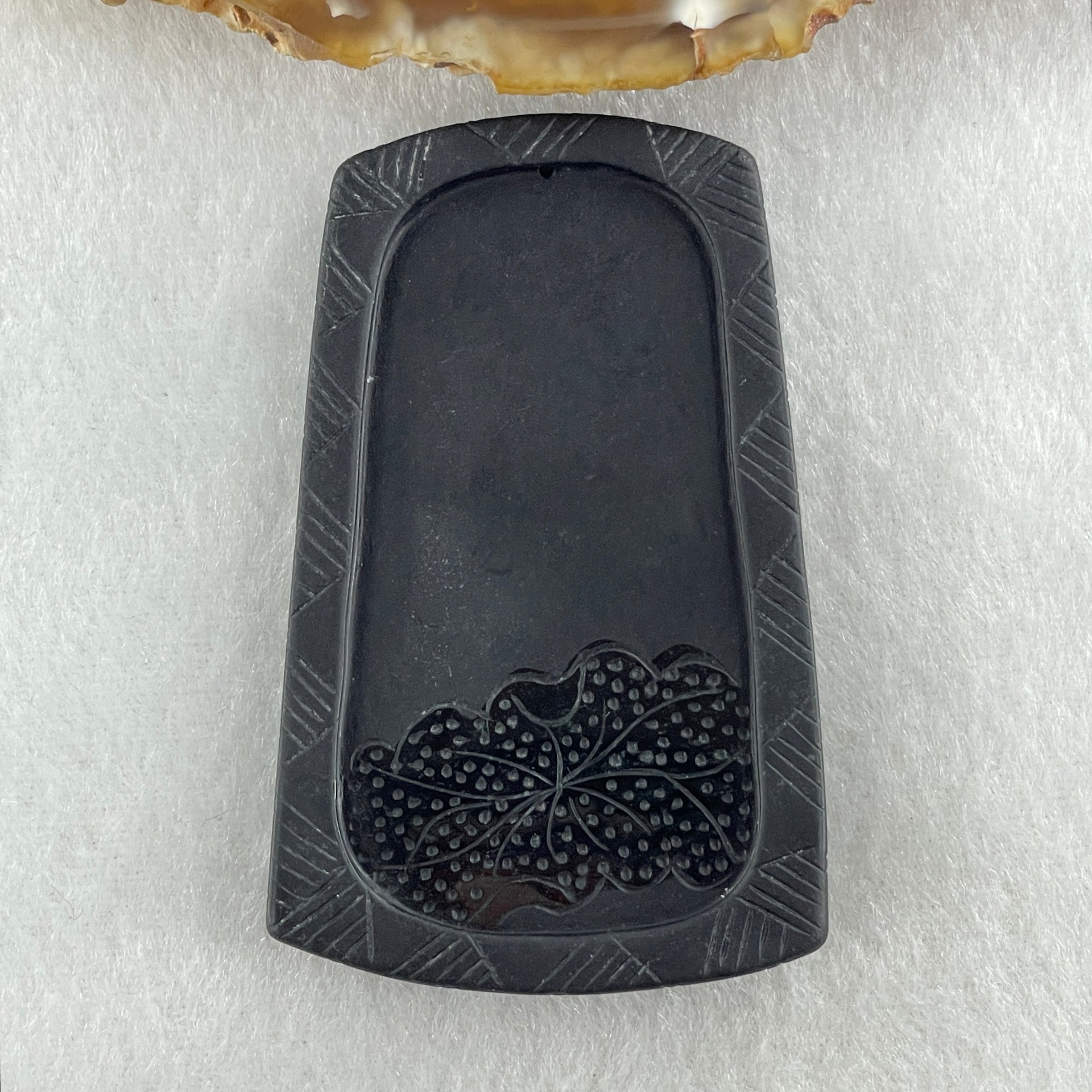 Type A Opaque to Partial Translucent Black Omphacite Jadeite Guan Yin on Dragon Pendant 29.57g 65.5 by 41.0 by 8.5mm - Huangs Jadeite and Jewelry Pte Ltd