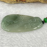 Type A Blueish Green Jadeite Benefactor Pendent 12.10g 48.0 by 26.0 by 4.2mm - Huangs Jadeite and Jewelry Pte Ltd