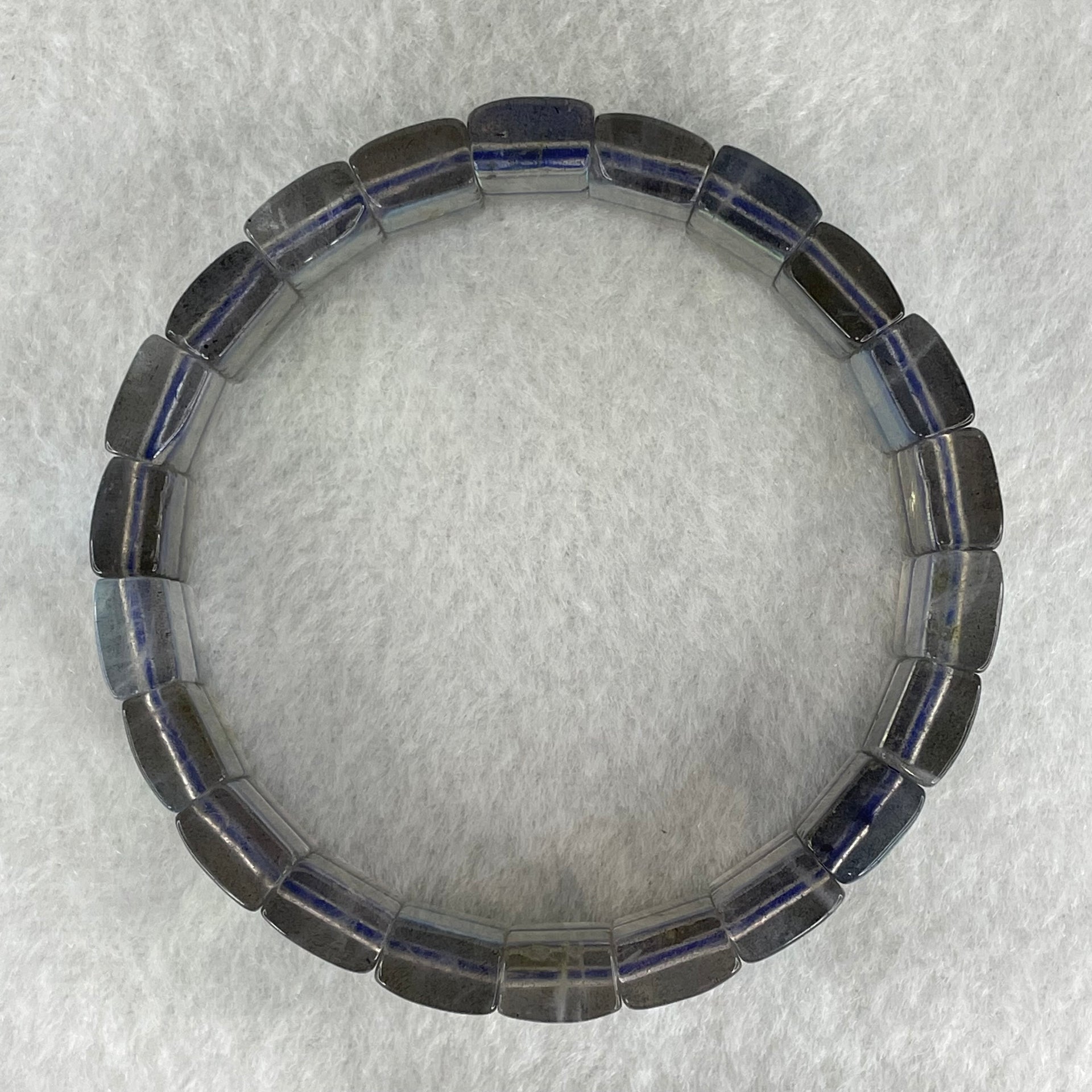 Good Grade Natural Labradorite Shou Pai Bracelet 32.387g 13.4 by 9.0mm 22 pcs - Huangs Jadeite and Jewelry Pte Ltd
