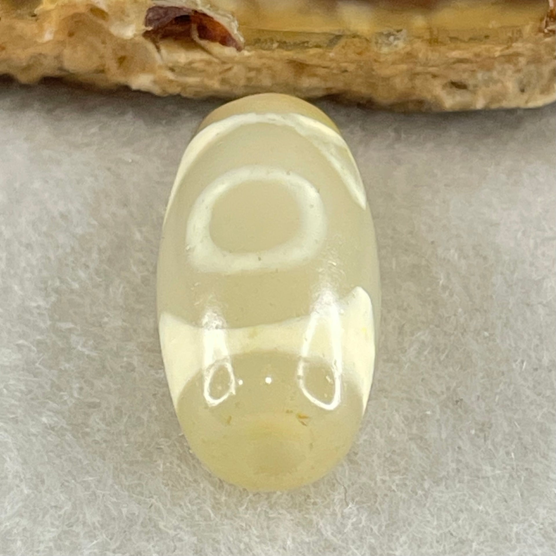 Natural Powerful Tibetan Old Oily Agate 3 Eyes Dzi Bead Heavenly Master (Tian Zhu) 三眼天诛 3.08g 20.2 by 10.2mm - Huangs Jadeite and Jewelry Pte Ltd