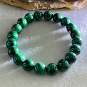 Very Good Grade Natural Green Malachite Beads Bracelet 天然孔雀石手链 35.07g 15.5cm 9.6mm 20 Beads - Huangs Jadeite and Jewelry Pte Ltd