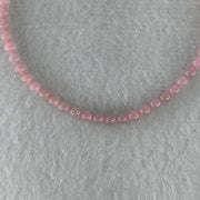 Natural Type A Semi-Icy Pink Jadeite Beads Bracelet | 17cm Delicate 3.8mm Round Genuine Pink Jade Bracelet Rose Gold Clasp (5.32g 49 Beads) - Huangs Jadeite and Jewelry Pte Ltd