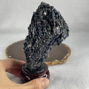 Natural-Black-Moissanite-Rough-Display-with-Wooden-Stand-367.75g-79.0-by-77.0-by-145.8mm