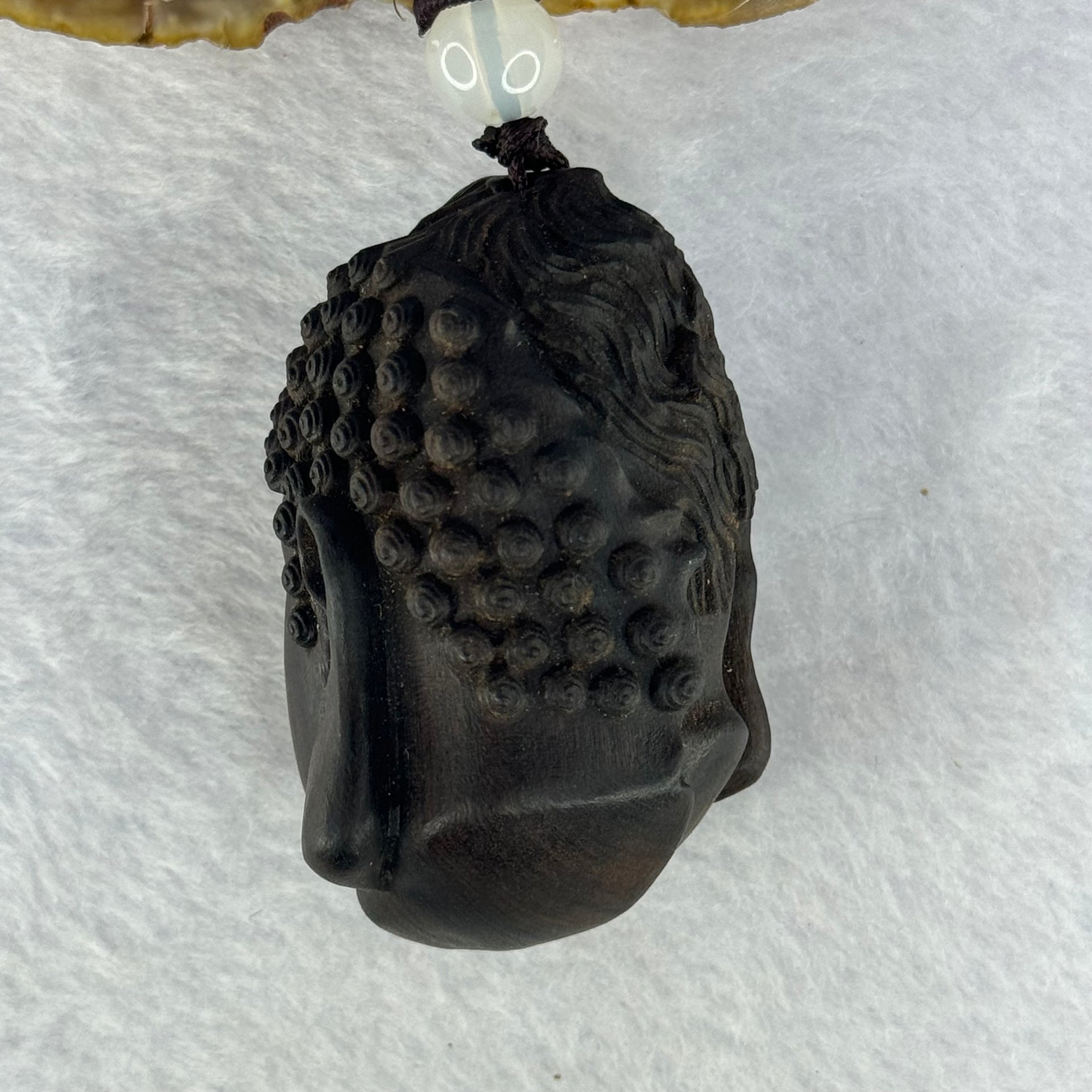 Natural Agarwood Good vs Evil Head Wooden Handplay 40.58g 58.0 by 36.5 by 36.5mm - Huangs Jadeite and Jewelry Pte Ltd